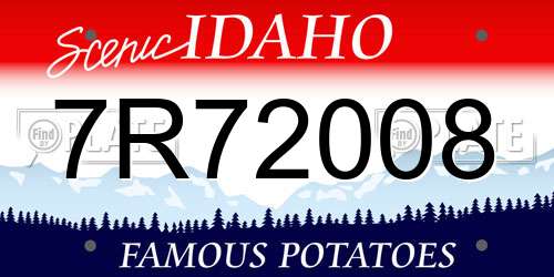 7R72008 Idaho License Plate