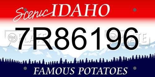 7R86196 Idaho License Plate
