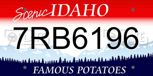 7RB6196 Idaho License Plate