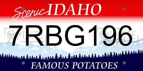 7RBG196 Idaho License Plate