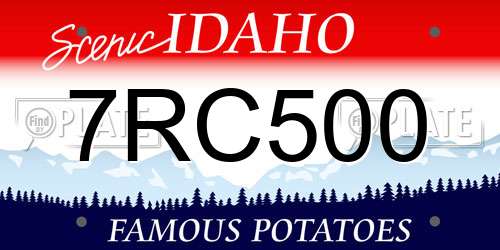 7RC500 Idaho License Plate