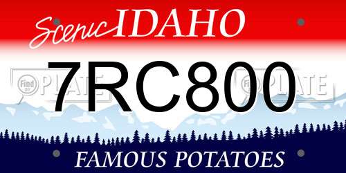 7RC800 Idaho License Plate