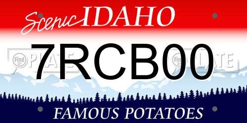 7RCB00 Idaho License Plate