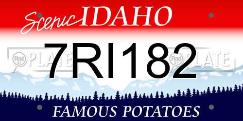 7RI182 Idaho License Plate