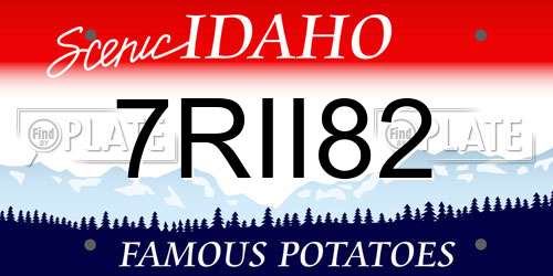 7RII82 Idaho License Plate