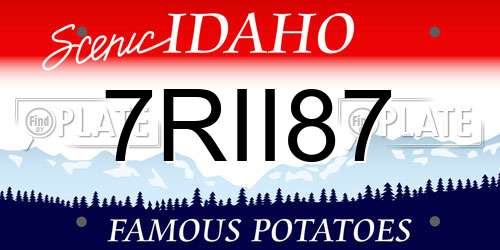 7RII87 Idaho License Plate