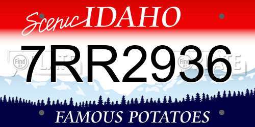 7RR2936 Idaho License Plate