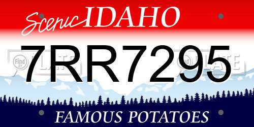 7RR7295 Idaho License Plate