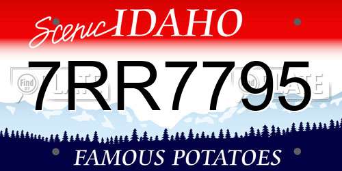 7RR7795 Idaho License Plate