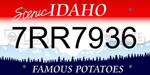 7RR7936 Idaho License Plate