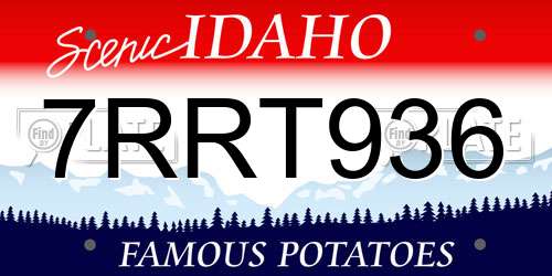 7RRT936 Idaho License Plate