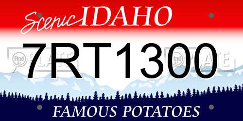 7RT1300 Idaho License Plate