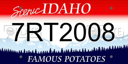 7RT2008 Idaho License Plate
