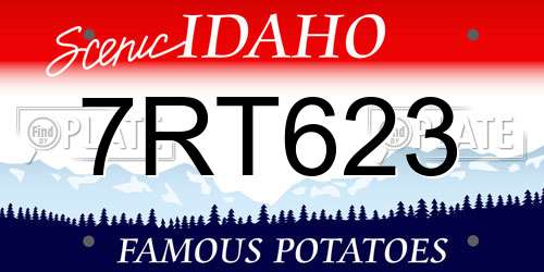 7RT623 Idaho License Plate