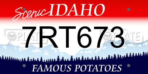 7RT673 Idaho License Plate