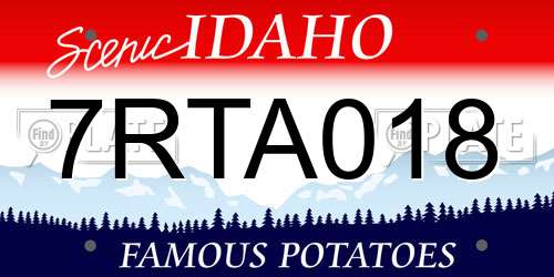 7RTA018 Idaho License Plate