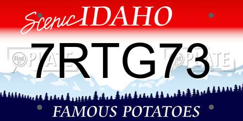 7RTG73 Idaho License Plate
