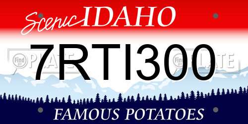 7RTI300 Idaho License Plate