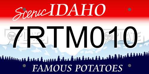 7RTM010 Idaho License Plate
