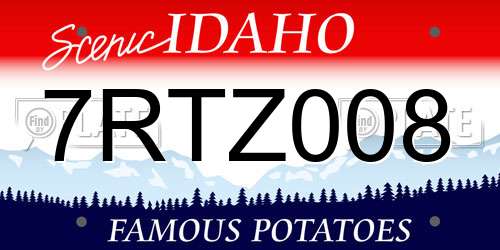 7RTZ008 Idaho License Plate