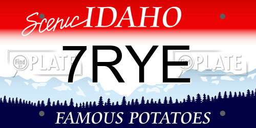 7RYE Idaho License Plate