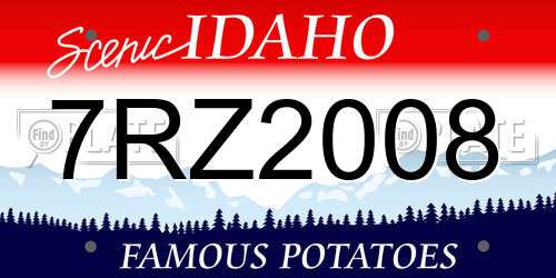 7RZ2008 Idaho License Plate