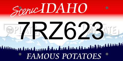 7RZ623 Idaho License Plate