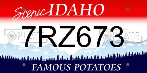7RZ673 Idaho License Plate