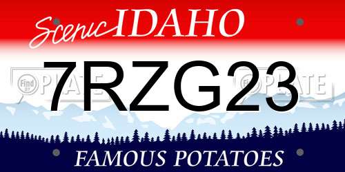 7RZG23 Idaho License Plate