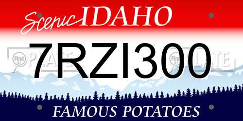 7RZI300 Idaho License Plate