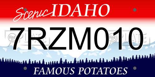 7RZM010 Idaho License Plate