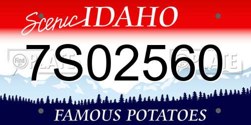 7S02560 Idaho License Plate