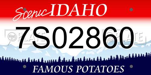 7S02860 Idaho License Plate