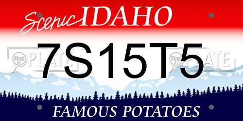 7S15T5 Idaho License Plate