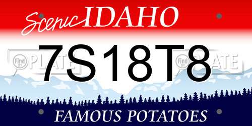 7S18T8 Idaho License Plate