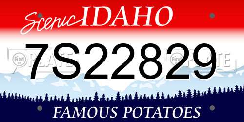 7S22829 Idaho License Plate