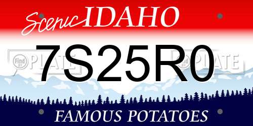 7S25R0 Idaho License Plate