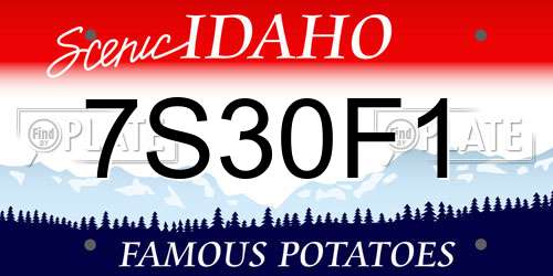 7S30F1 Idaho License Plate