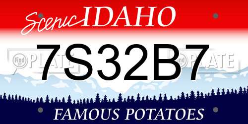 7S32B7 Idaho License Plate