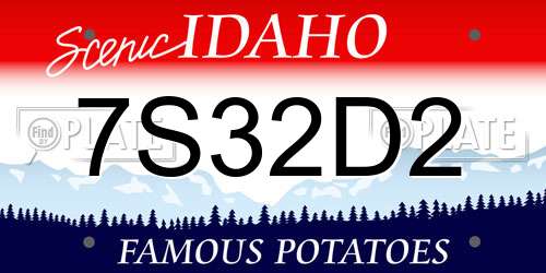 7S32D2 Idaho License Plate