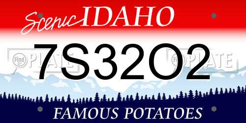7S32O2 Idaho License Plate