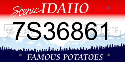 7S36861 Idaho License Plate
