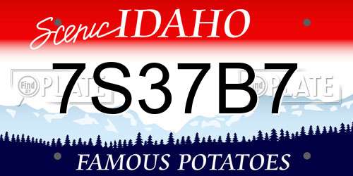 7S37B7 Idaho License Plate