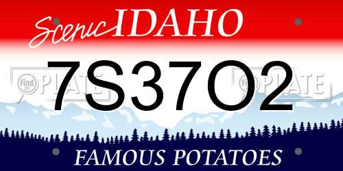 7S37O2 Idaho License Plate