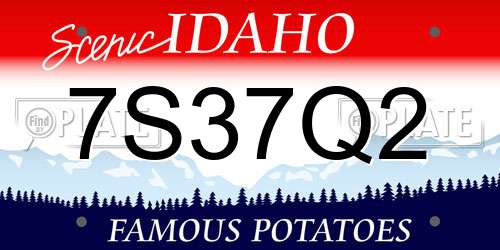7S37Q2 Idaho License Plate