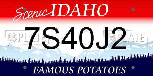 7S40J2 Idaho License Plate