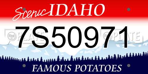 7S50971 Idaho License Plate