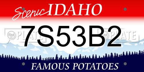 7S53B2 Idaho License Plate