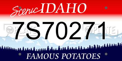 7S70271 Idaho License Plate