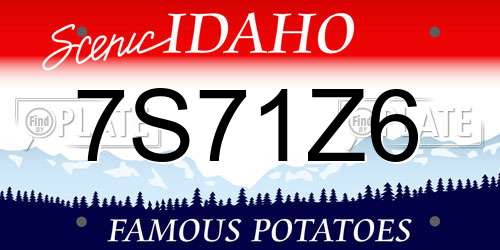 7S71Z6 Idaho License Plate